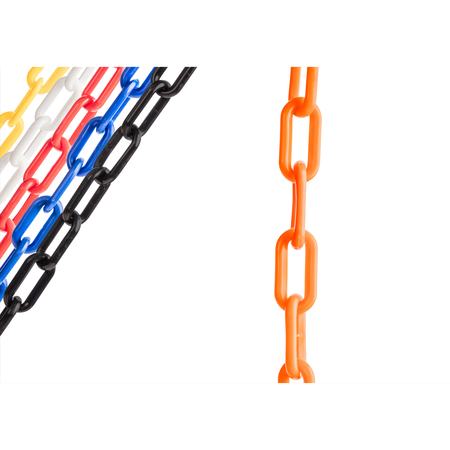 Us Weight Plastic Chain, 50 ft x 2 In, Orange U2350ORG
